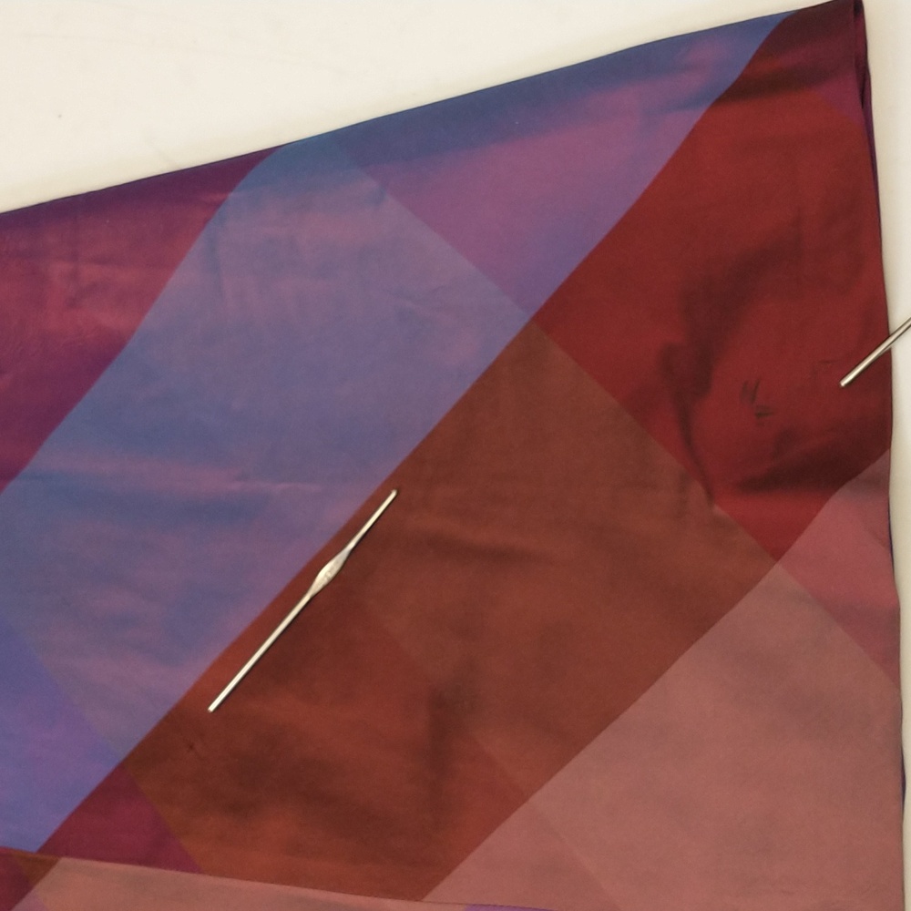 Silk Maxi Skirt Diagonal Stripe Colorful Pink Purple Copper 28Waist 39Hips 43Lng - Picture 13 of 13